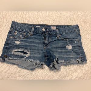 AG Adriano Goldschmied Mary Jane Low-Rise Cut-Off Shorts